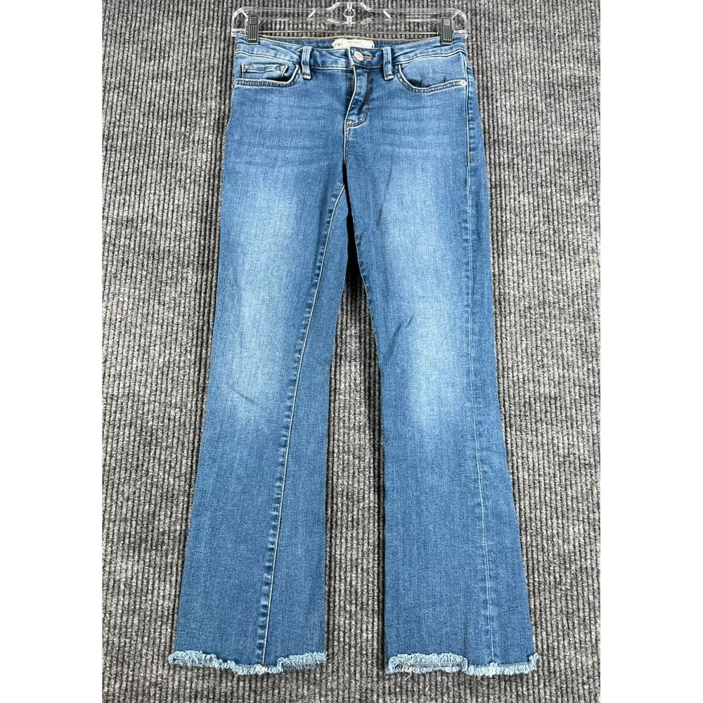 Free People Jeans Womens Size 26 Casual Blue Denim Raw Hem Comfort Stretch